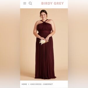 NWT Birdy Grey Red Halter Maxi Gown for Weddings/Prom/Homecoming